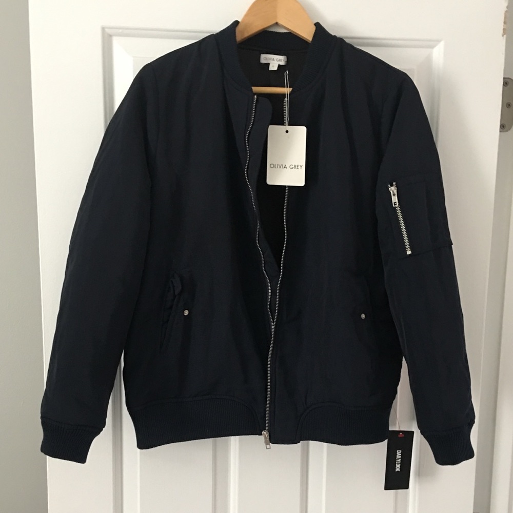 Olivia Grey bomber jacket - navy blue - size L